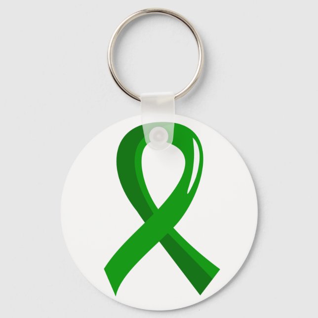 Awareness Ribbon 3 Traumatic Brain Injury TBI Keychain (Front)