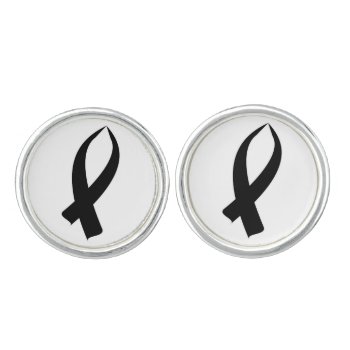 Awareness Ribbon Black Cufflinks by BlakCircleGirl at Zazzle