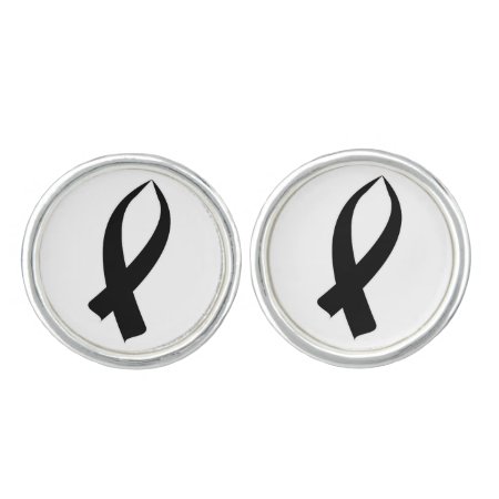 Awareness Ribbon Black Cufflinks