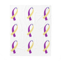 Awareness Ribbon (Bladder Cancer) Fleece Blanket