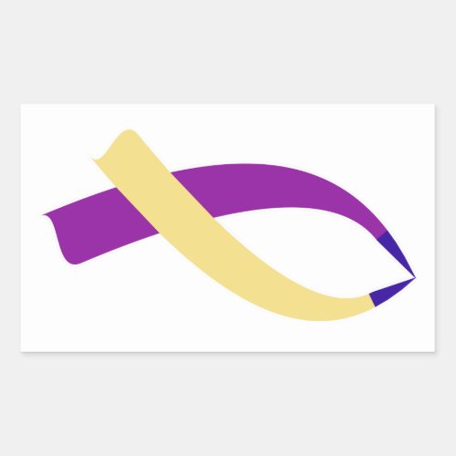 Awareness Ribbon Bladder Cancer Rectangular Sticker
