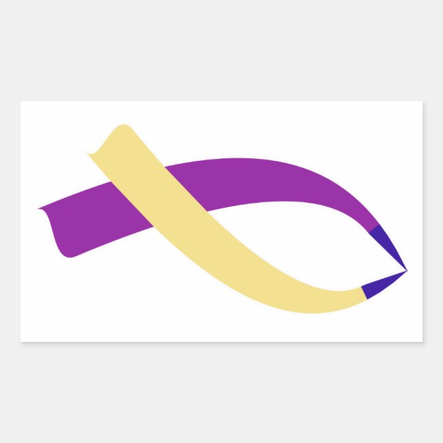 Awareness Ribbon (Bladder Cancer) Rectangular Sticker (Front)