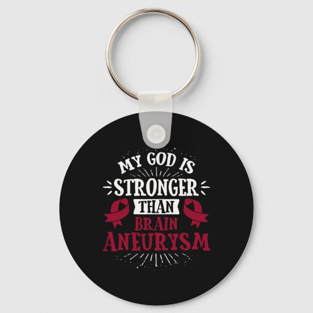 Awareness Ribbon - Brain Aneurysm  Keychain (Front)