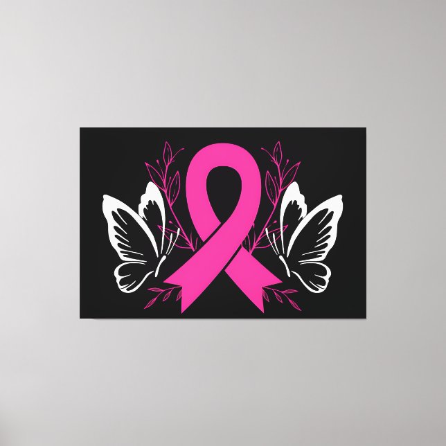 awareness ribbon breast cancer awareness  canvas print (Front)