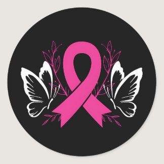 awareness ribbon breast cancer awareness  classic round sticker