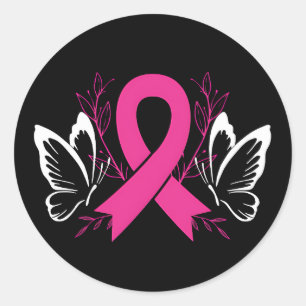 awareness ribbon breast cancer awareness classic round sticker