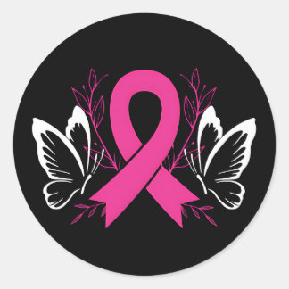 awareness ribbon breast cancer awareness classic round sticker