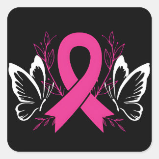awareness ribbon breast cancer awareness square sticker