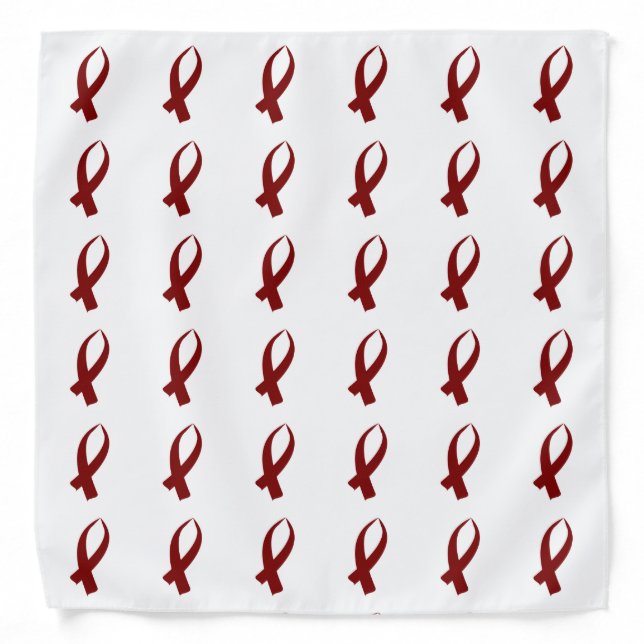 Awareness Ribbon (Burgundy) Bandana (Front)