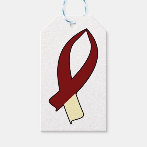 Awareness Ribbon Burgundy  Cream Gift Tags