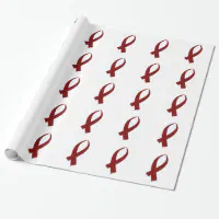 Awareness Ribbon (Burgundy) Wrapping Paper, Zazzle