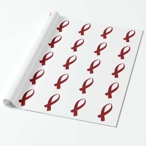 Awareness Ribbon Burgundy Wrapping Paper