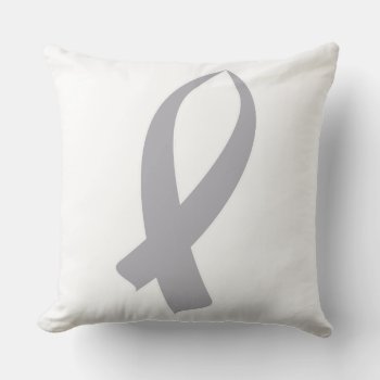 Awareness Ribbon (gray) Throw Pillow by BlakCircleGirl at Zazzle