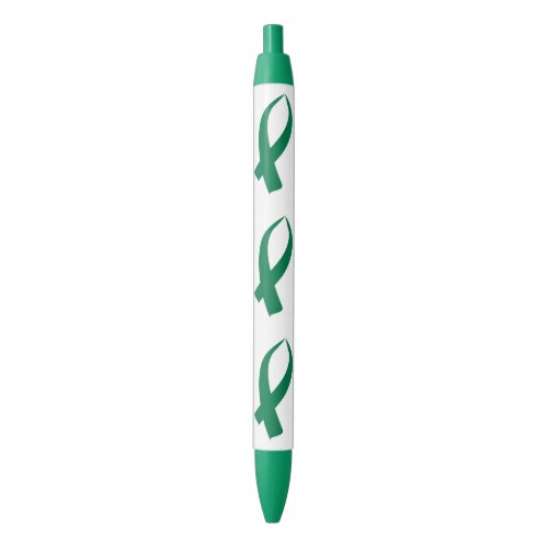 Awareness Ribbon Green Black Ink Pen