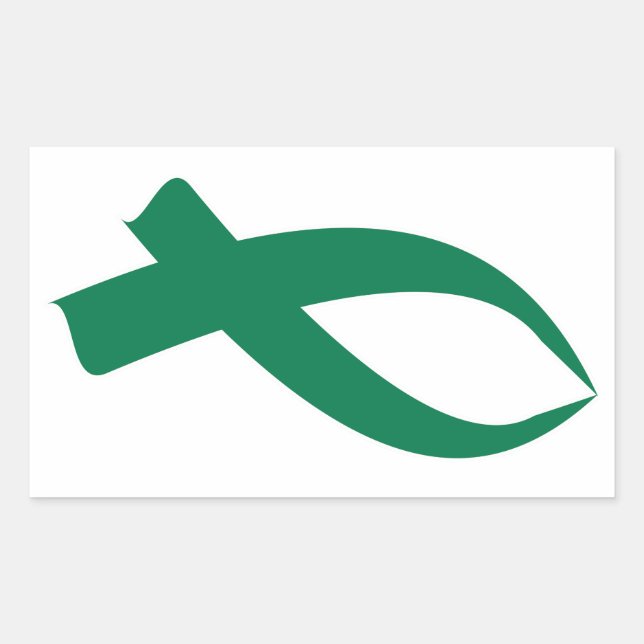 Awareness Ribbon (Green) Rectangular Sticker (Front)