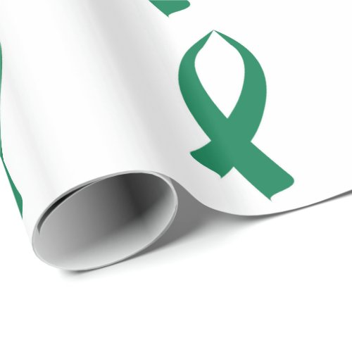 Awareness Ribbon Green Wrapping Paper