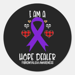 Awareness Ribbon I Am A Hope Dealer Leopard Chr Classic Round Sticker