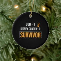 Awareness Ribbon Kidney Cancer Ceramic Ornament