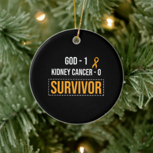 Awareness Ribbon Kidney Cancer Ceramic Ornament