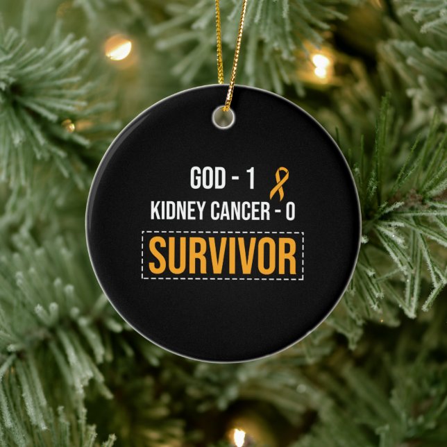Awareness Ribbon Kidney Cancer Ceramic Ornament (Tree)