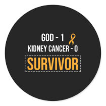 Awareness Ribbon Kidney Cancer Classic Round Sticker