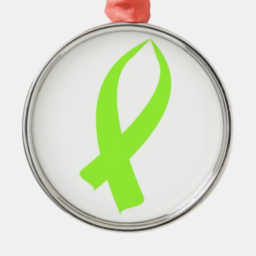 Awareness Ribbon Lime Green Metal Ornament