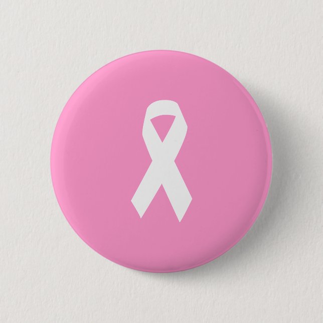 Awareness Ribbon on Pink Button (Front)