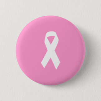 Awareness Ribbon on Pink Button