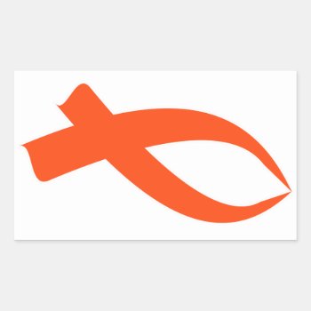 Awareness Ribbon (orange) Rectangular Sticker by BlakCircleGirl at Zazzle