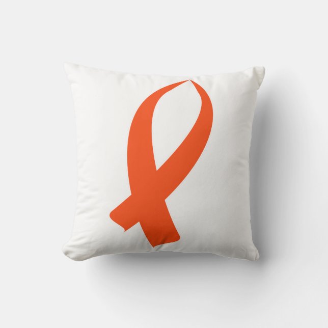 Awareness Ribbon (Orange) Throw Pillow (Front)