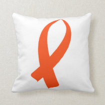 Awareness Ribbon (Orange) Throw Pillow