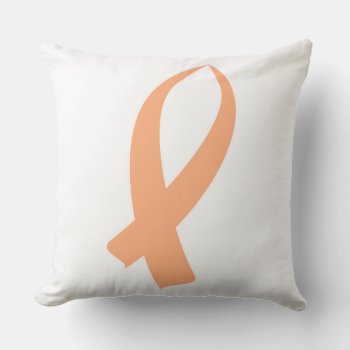 Awareness Ribbon (peach) Throw Pillow by BlakCircleGirl at Zazzle