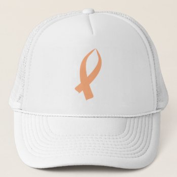 Awareness Ribbon (peach) Trucker Hat by BlakCircleGirl at Zazzle