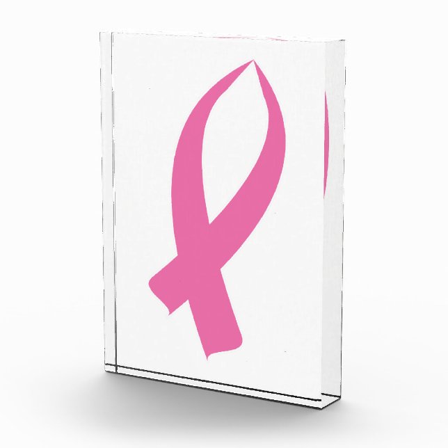 Awareness Ribbon (Pink) Acrylic Award (Right)