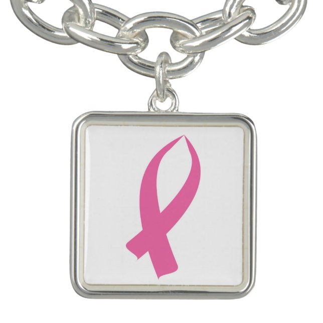 Awareness Ribbon (Pink) Charm Bracelet (Design)