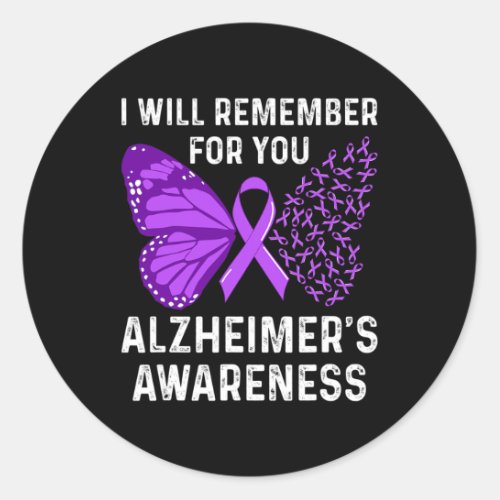 Awareness Ribbon Purple Butterflies  Classic Round Sticker