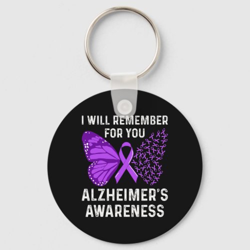 Awareness Ribbon Purple Butterflies  Keychain