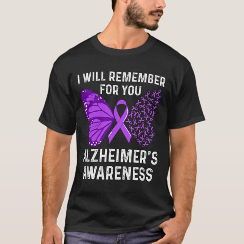 Awareness Ribbon Purple Butterflies  T_Shirt