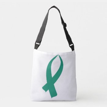 Awareness Ribbon (teal) Crossbody Bag by BlakCircleGirl at Zazzle