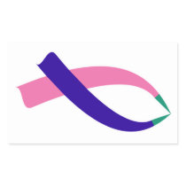 Awareness Ribbon (Thyroid Cancer) Rectangular Sticker
