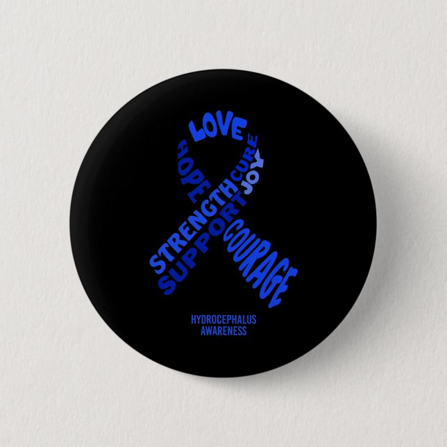 Awareness Ribbon With Words  Button (Front)