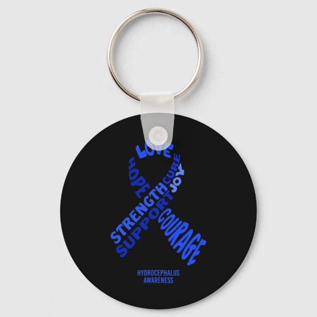Awareness Ribbon With Words  Keychain (Front)