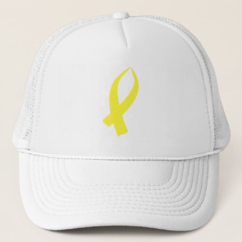 Awareness Ribbon (yellow) Trucker Hat by BlakCircleGirl at Zazzle