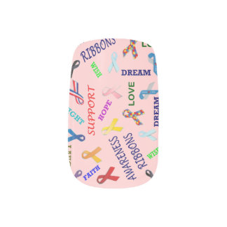 Awareness ribbons multiple causes minx nail wraps