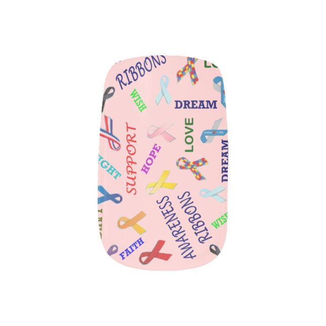 Awareness ribbons multiple causes minx nail wraps (Left Thumb)