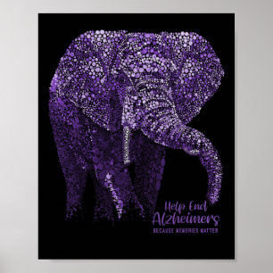 Awareness S And Gifts Purple Elephant Poster