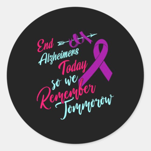 Awareness S Purple Ribbon End Tees  Classic Round Sticker