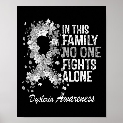 Awareness Shirt Gray Flower Ribbon Awareness  Poster