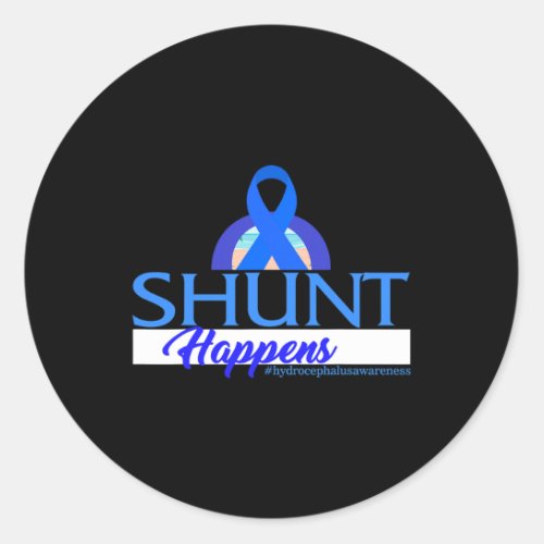 Awareness Shunt Happens Blue Ribbon Neurosurge 1  Classic Round Sticker