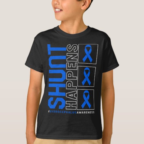 Awareness Shunt Happens Blue Ribbon Neurosurge 4  T_Shirt